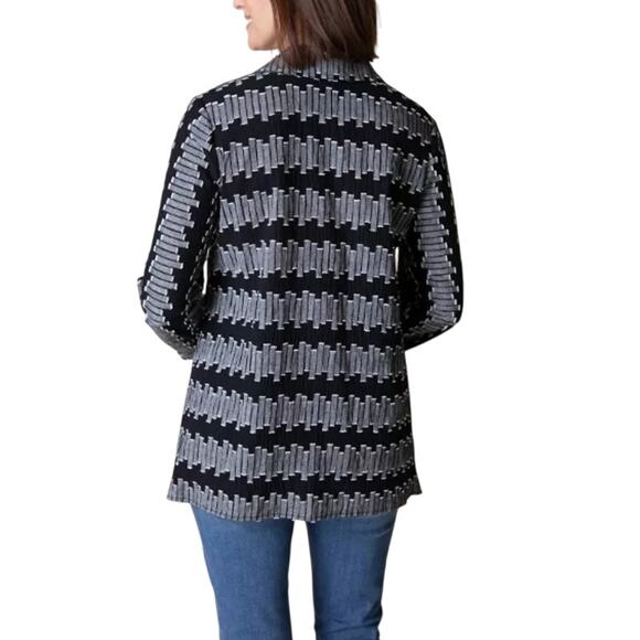 HABITAT Embroidered Cotton Wrap Around Button Down Shirt Black White Womens M - Picture 2 of 9